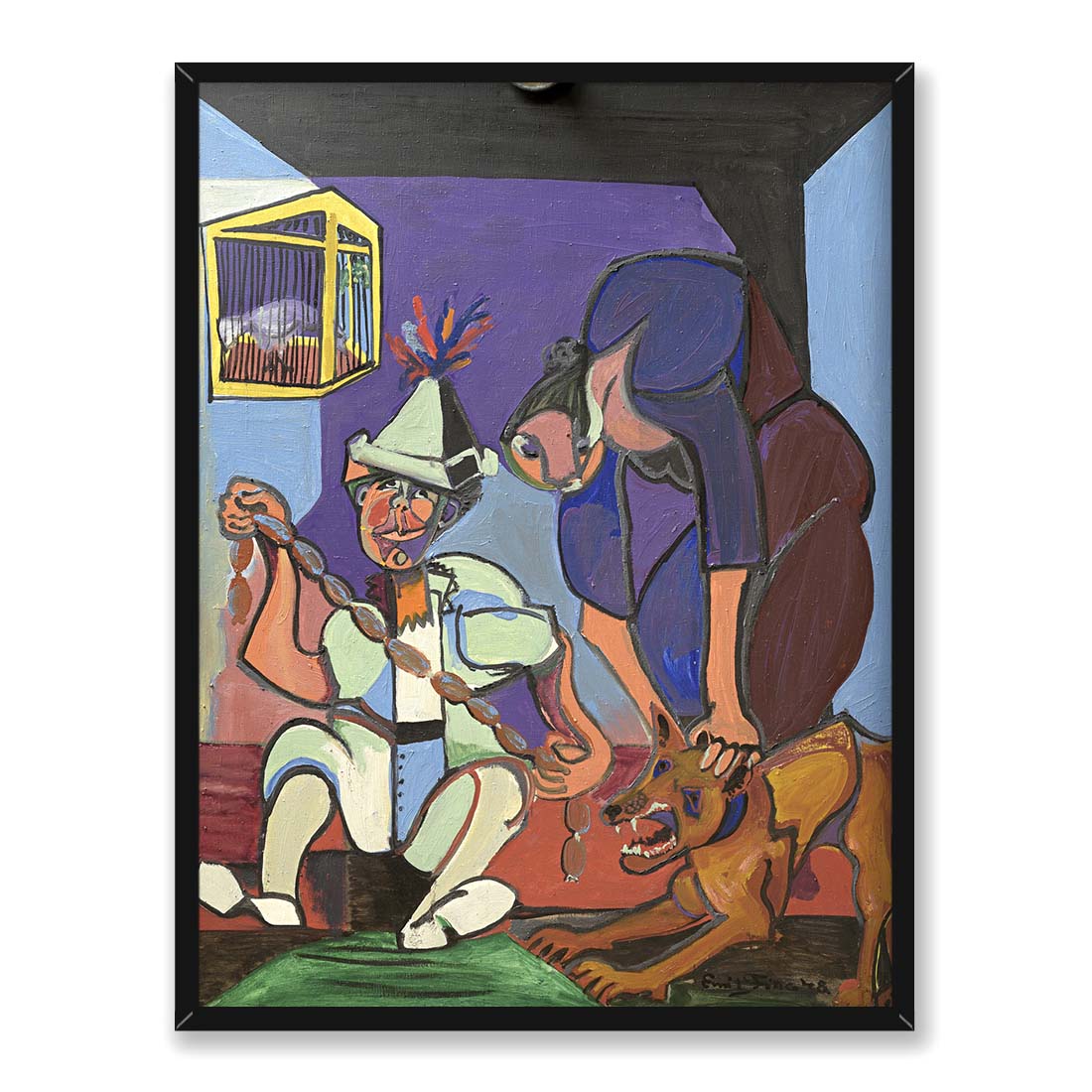 Emil Filla Chłopiec i pies 30x40 w RAMIE