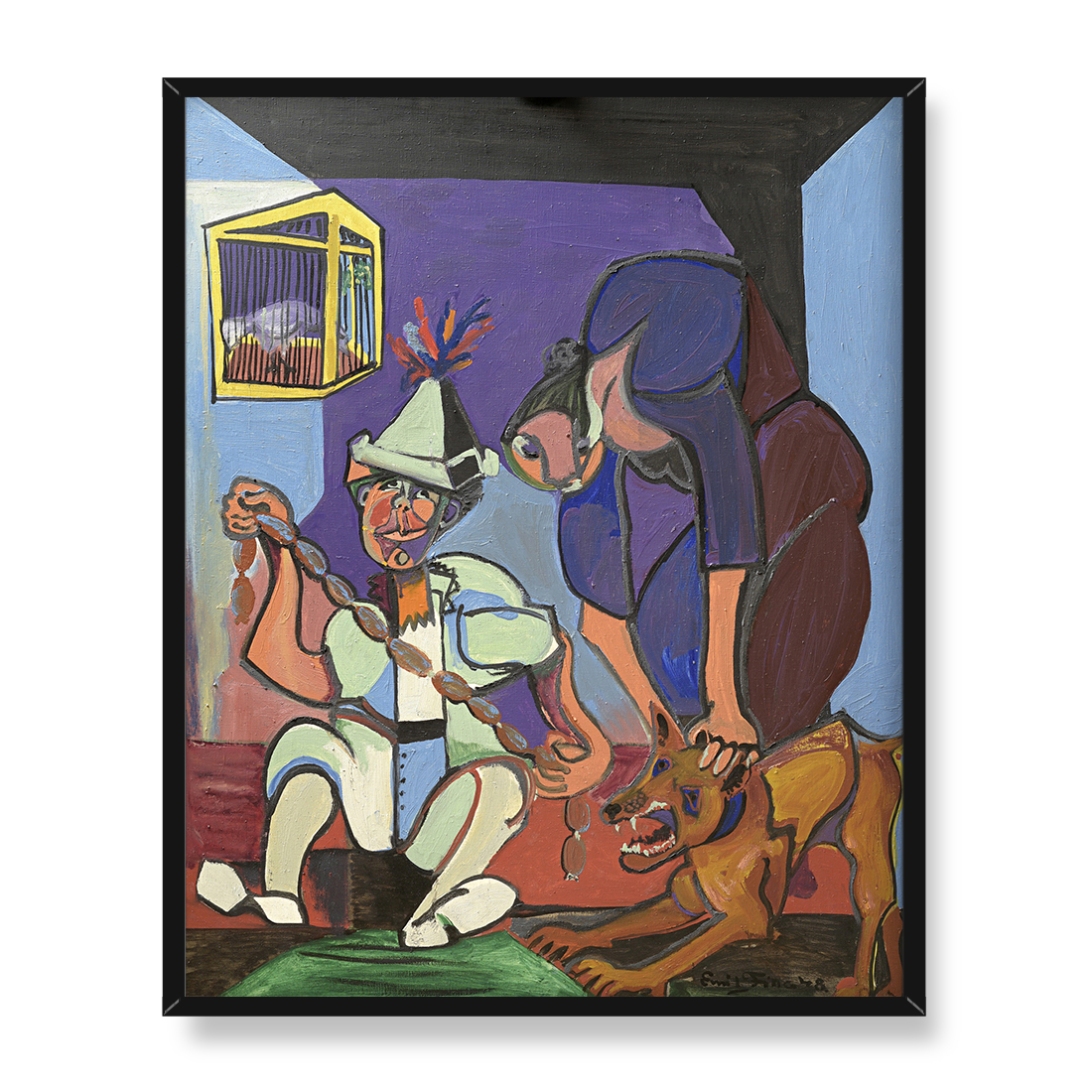 Emil Filla Chłopiec i pies 40x50 w RAMIE