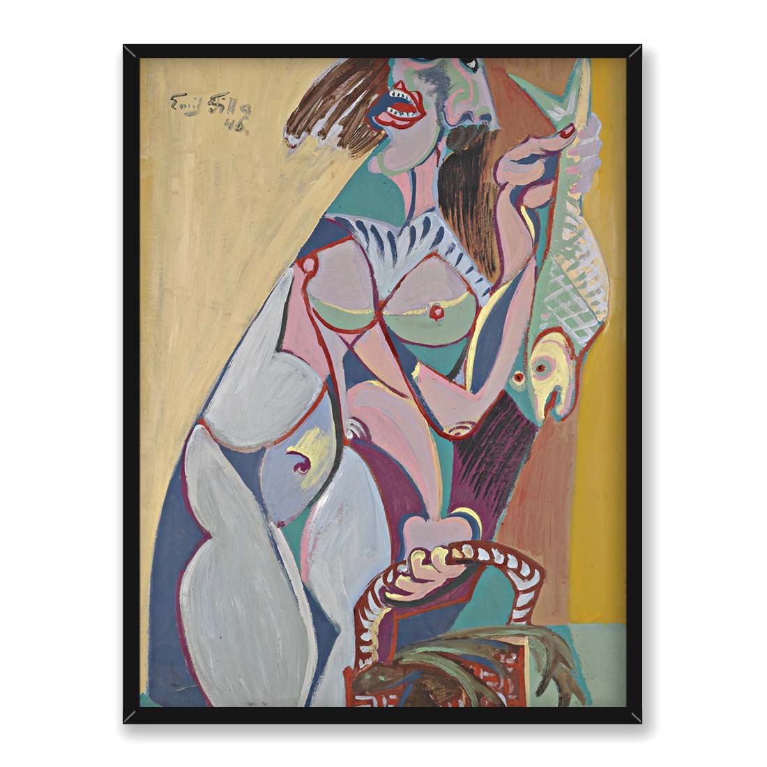 Emil Filla Kobieta sprzedająca ryby 30x40