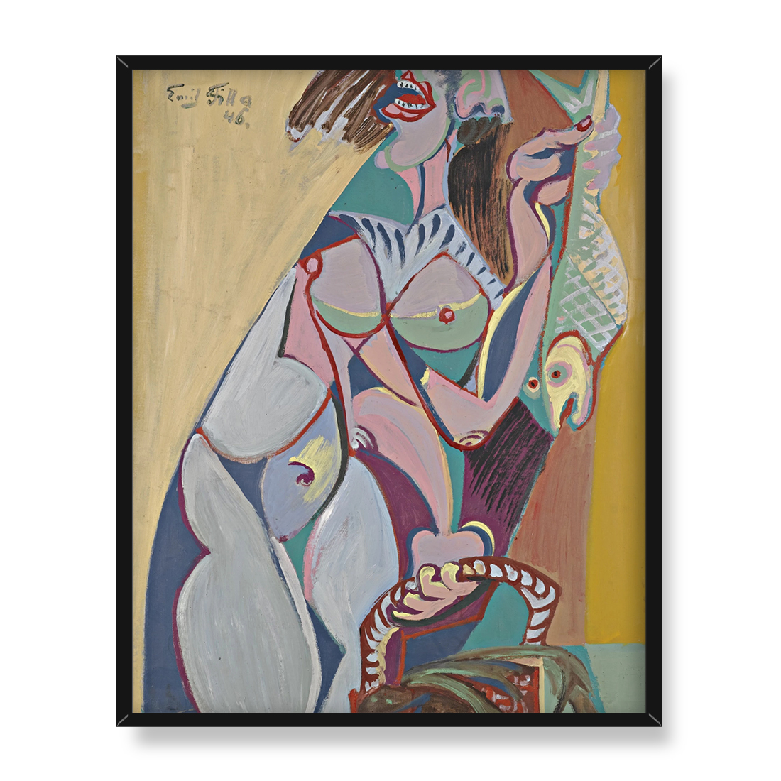 Emil Filla Kobieta sprzedająca ryby 40x50