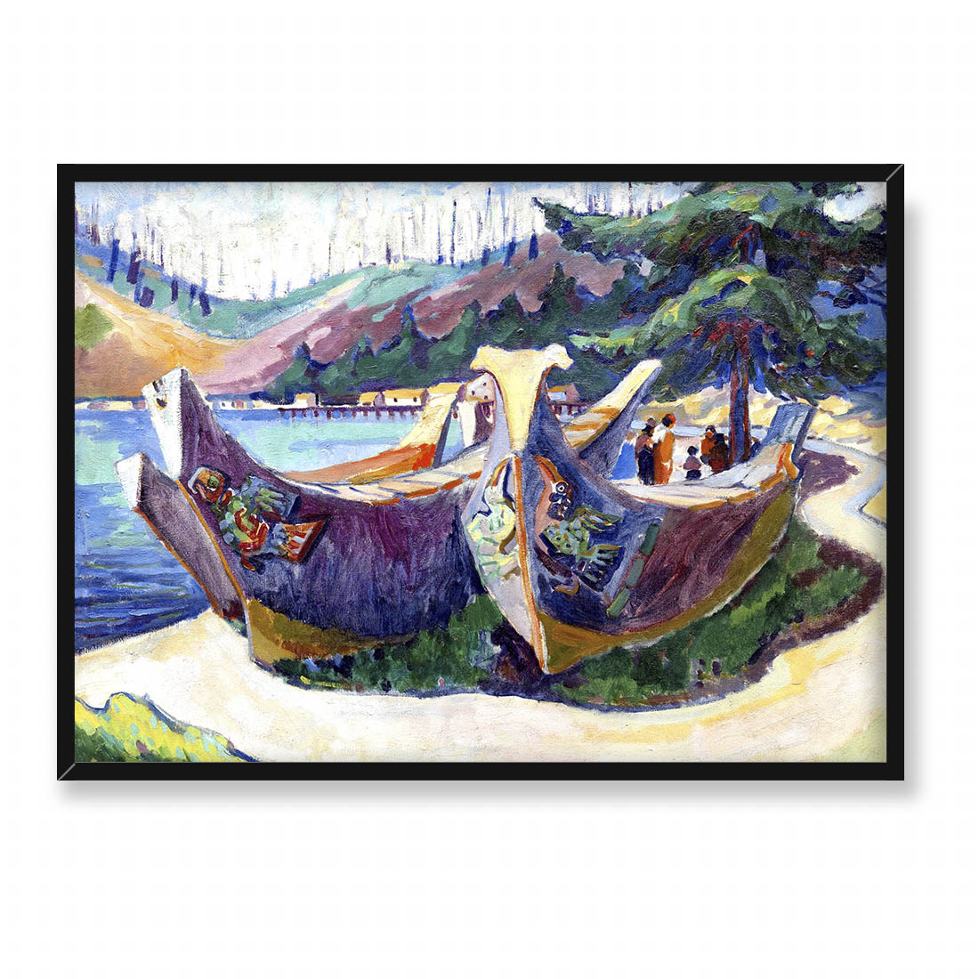 Emily Carr Wojenne canoe Alert Bay 70x50