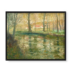 Ernest Lawson Czerwone dachy 50×40