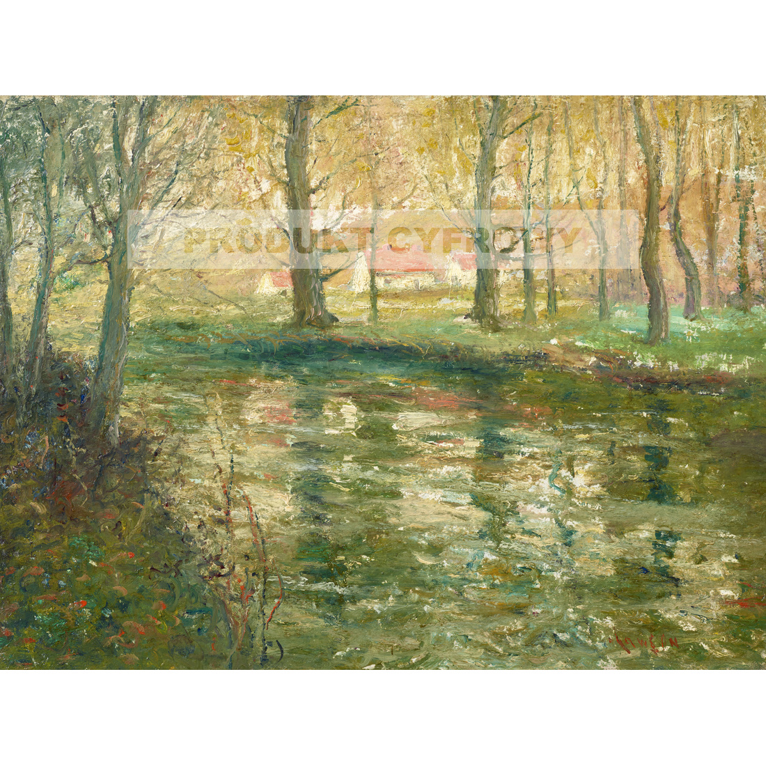 Ernest Lawson Czerwone dachy — produkt cyfrowy do pobrania