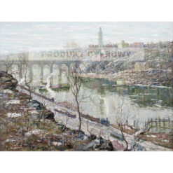 Ernest Lawson Most High Bridge na rzece Harlem — produkt cyfrowy do pobrania