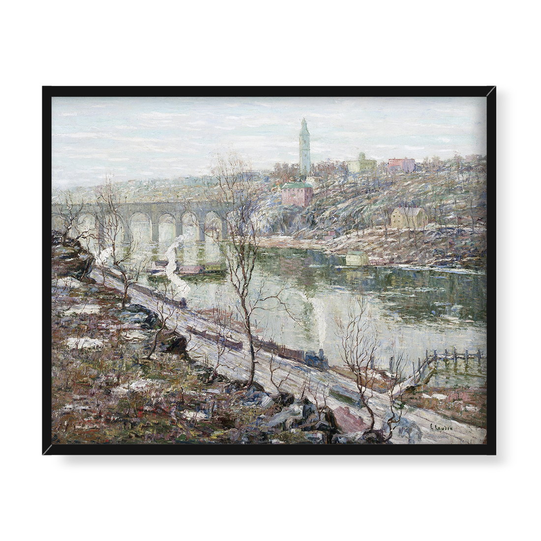 Ernest Lawson Most High Bridge na rzece Harlem 50x40