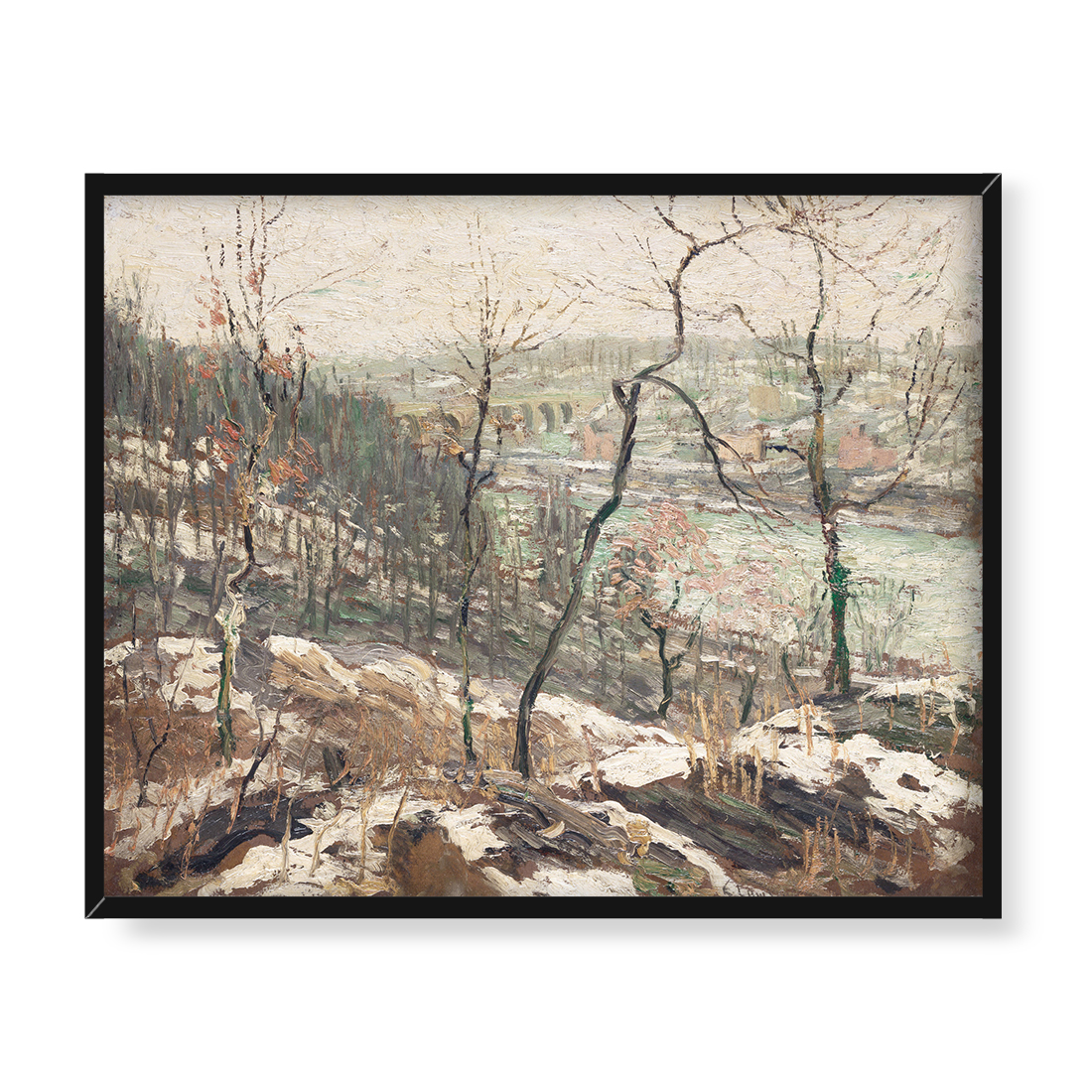 Ernest Lawson Pejzaż w pobliżu rzeki Harlem 50x40 w RAMIE