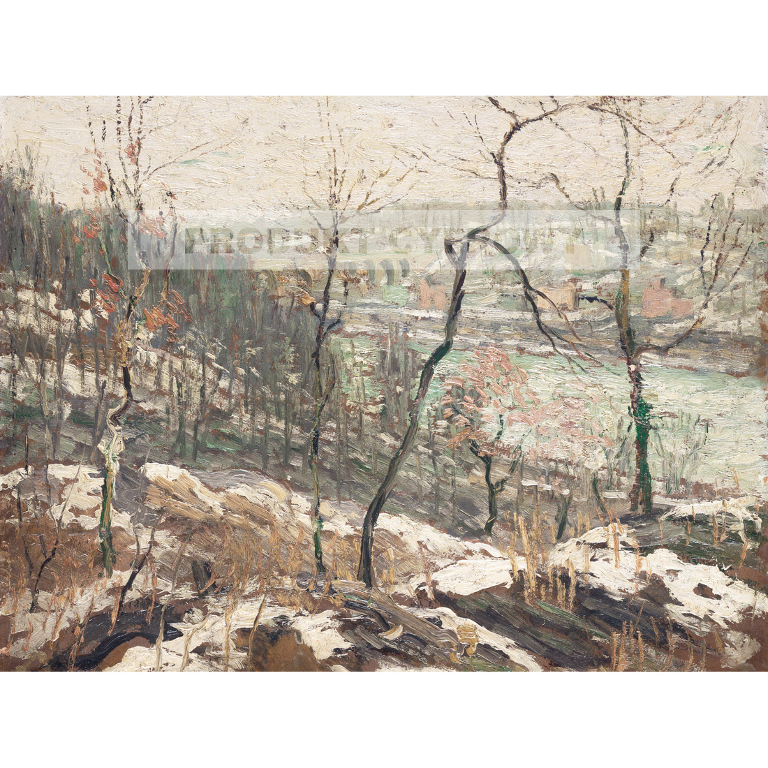 Ernest Lawson Pejzaż w pobliżu rzeki Harlem — produkt cyfrowy do pobrania