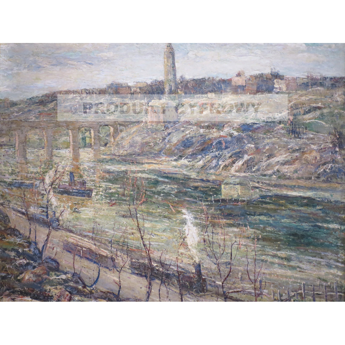 Ernest Lawson Rzeka Harlem przy moście High Bridge — produkt cyfrowy do pobrania
