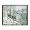 Ernest Lawson Scena nad kanałem zimą 50×40 w RAMIE