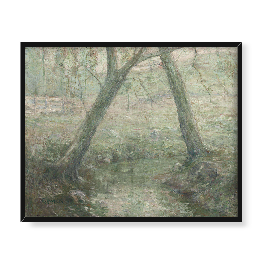 Ernest Lawson Skrzyżowane drzewa 50x40 w RAMIE