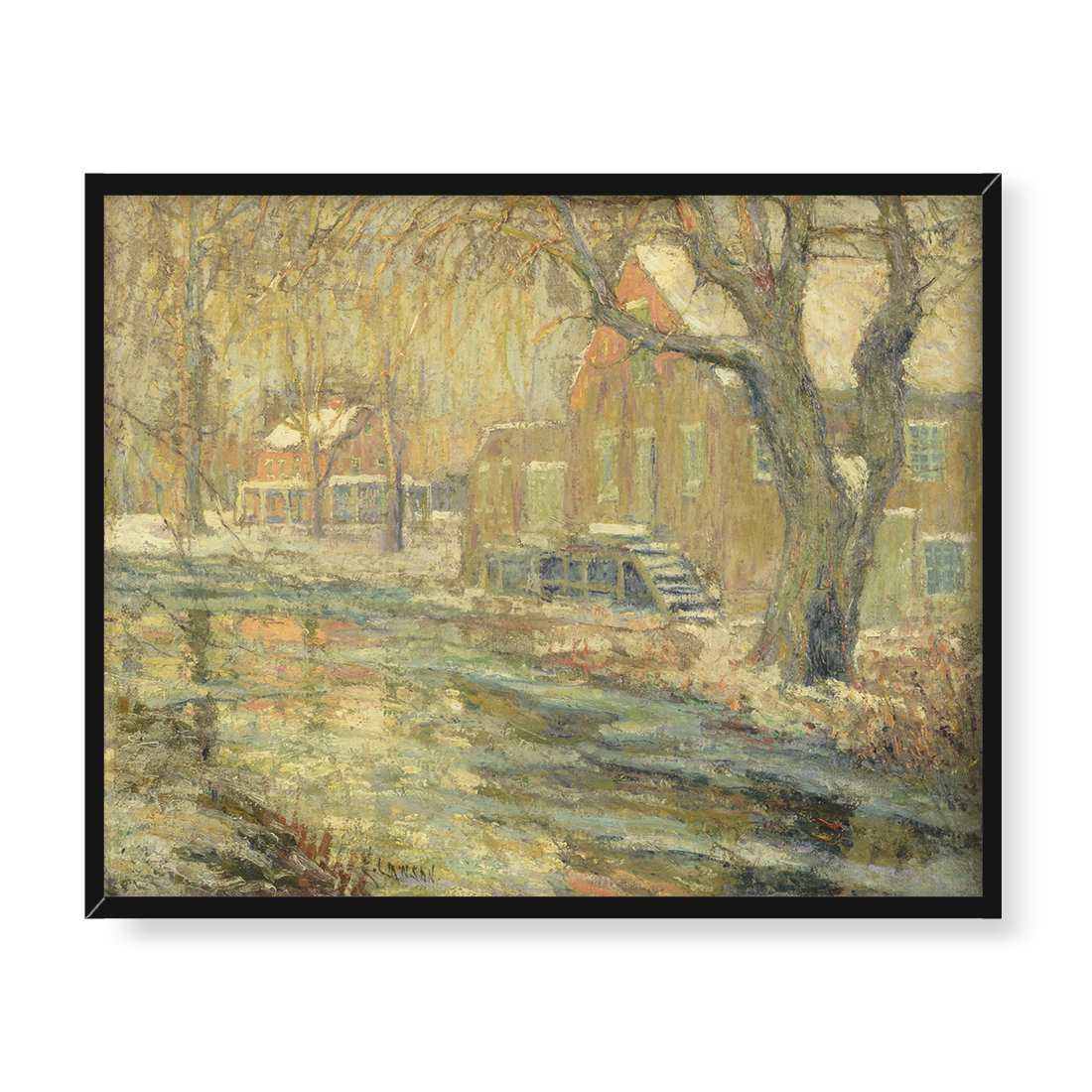 Ernest Lawson Topniejący śnieg 50x40 w RAMIE