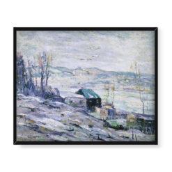Ernest Lawson Wietrzny dzień nad rzeką Bronx 50×40