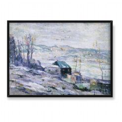 Ernest Lawson Wietrzny dzień nad rzeką Bronx 70×50
