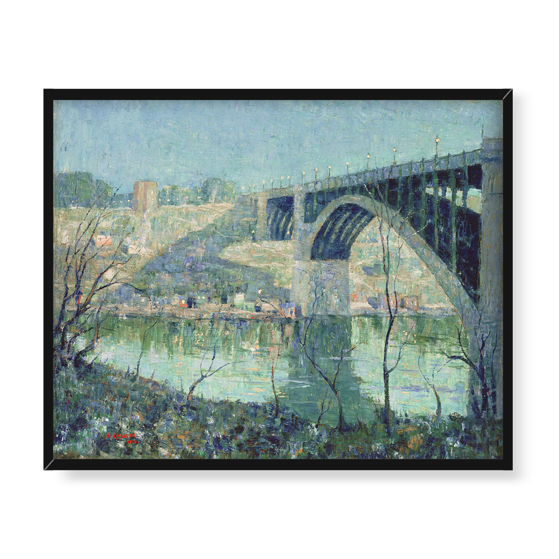 Ernest Lawson Wiosenna noc nad rzeką Harlem 50x40 w RAMIE