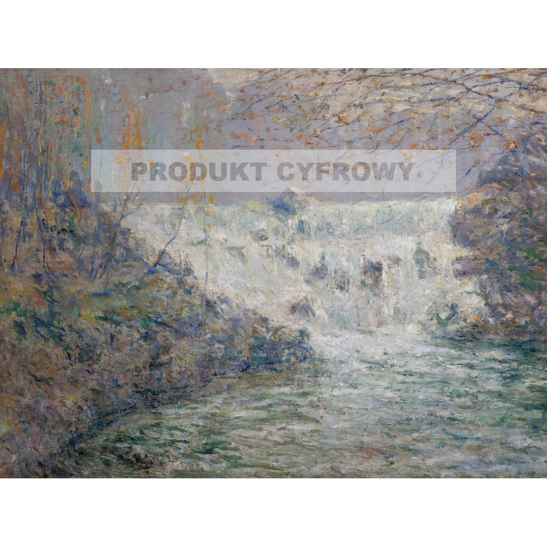 Ernest Lawson Wodospad Młyn Shorea Tennessee — produkt cyfrowy do pobrania