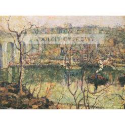 Ernest Lawson Wysoki Most Wczesny Księżyc — produkt cyfrowy do pobrania