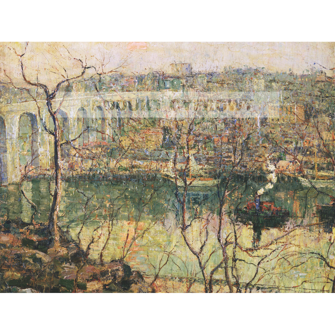 Ernest Lawson Wysoki Most Wczesny Księżyc — produkt cyfrowy do pobrania