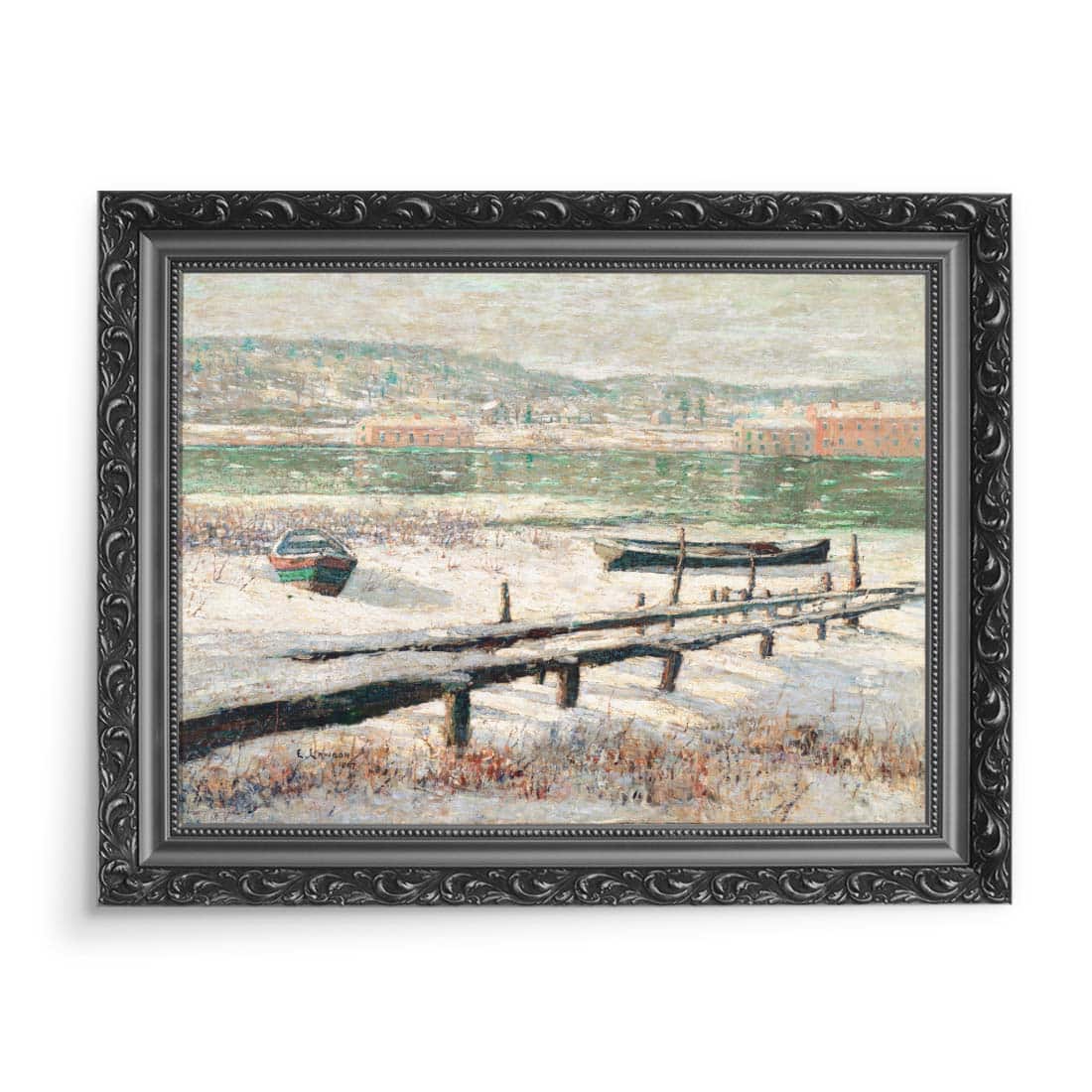 Ernest Lawson Zima nad rzeką 70x50