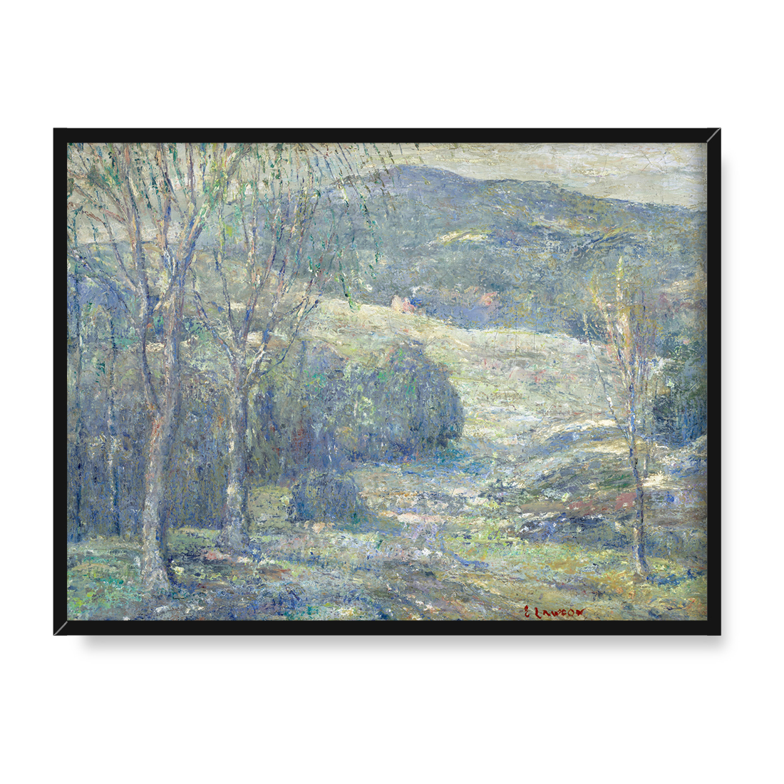 Ernest Lawson Zimowe wzgórza 40x30 w RAMIE