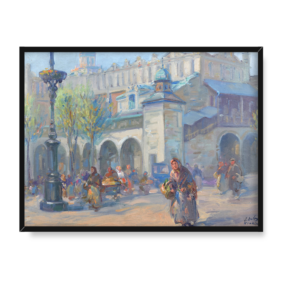Erno Erb Na rynku w Krakowie 30x40 w RAMIE