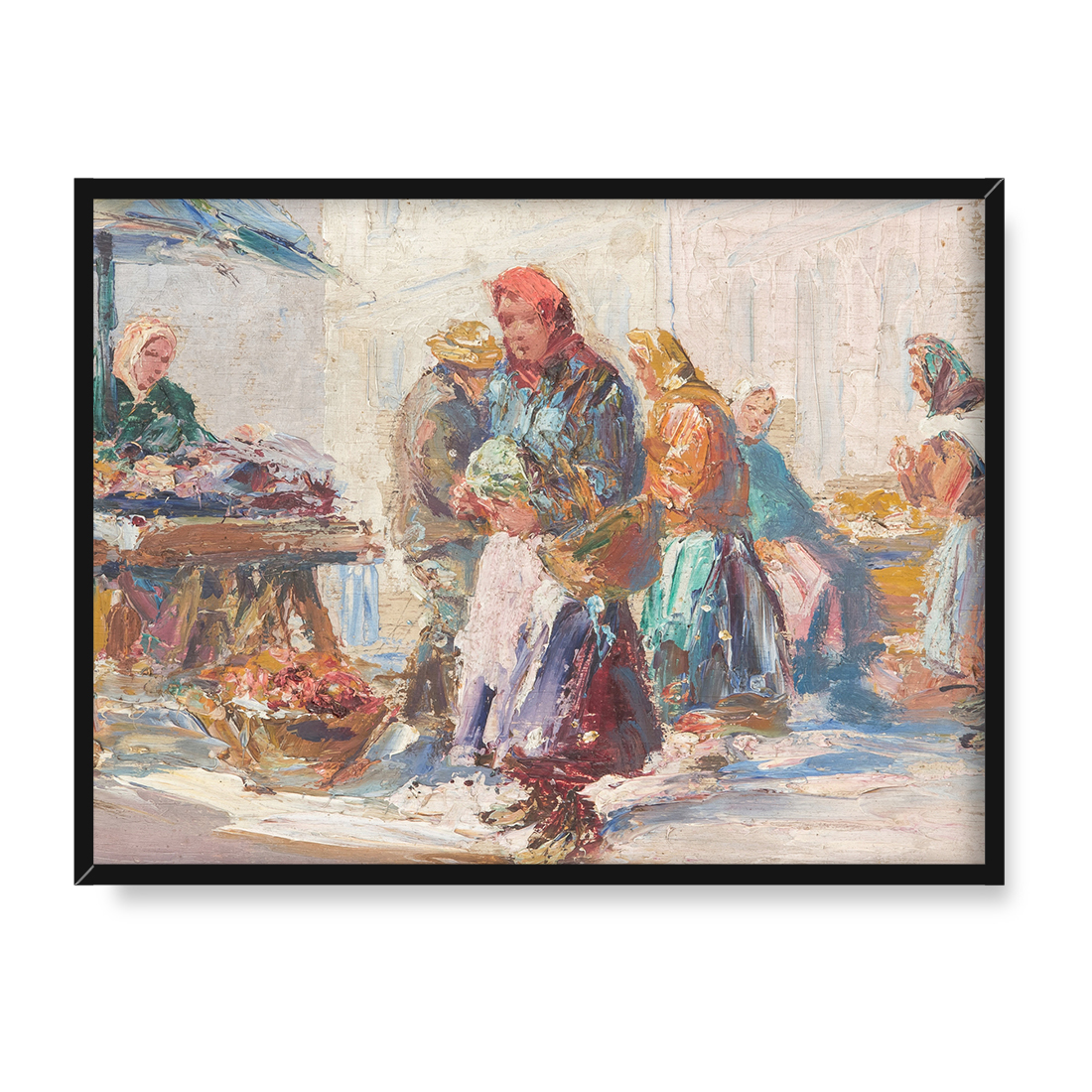 Erno Erb Przekupki na targu 30x40 w RAMIE