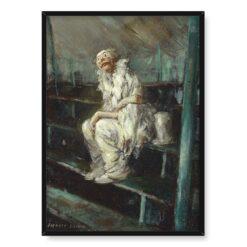 Everett Shinn Klaun na pustych siedzeniach 50×70