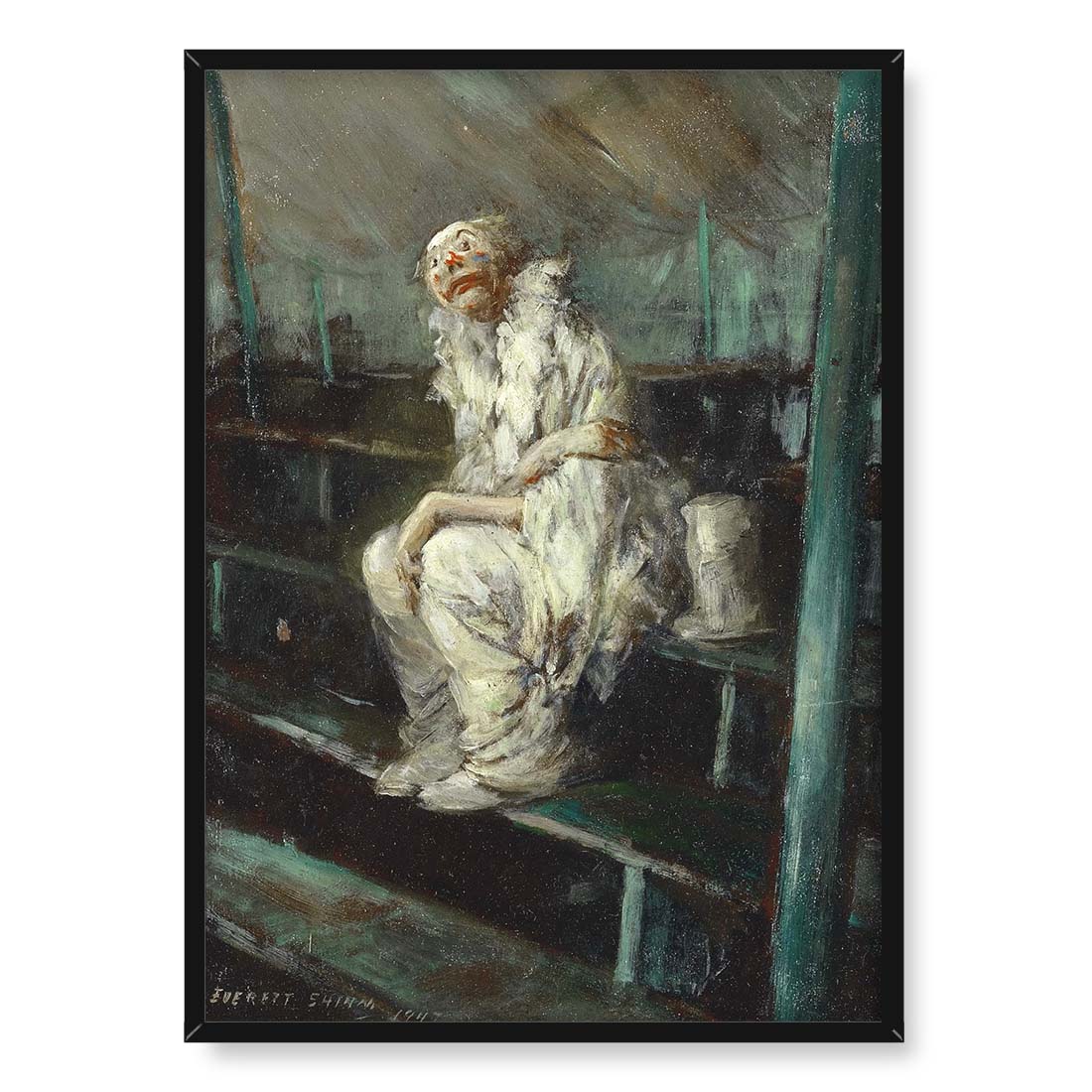 Everett Shinn Klaun na pustych siedzeniach 50x70