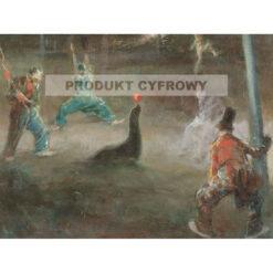 Everett Shinn Klauni grający w piłkę z foką — produkt cyfrowy do pobrania