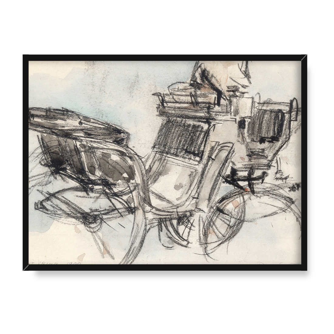 Everett Shinn Powóz 30x40 w RAMIE