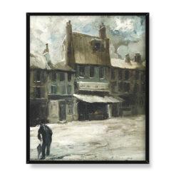 Everett Shinn Scena uliczna w Paryżu 40×50