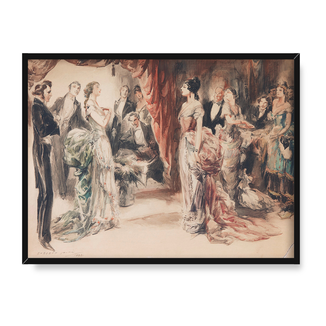 Everett Shinn Wieczorna elegancja 30x40 w RAMIE