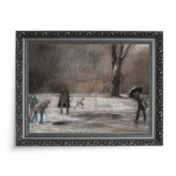 Everett Shinn Zima na Placu Waszyngtona 70×50