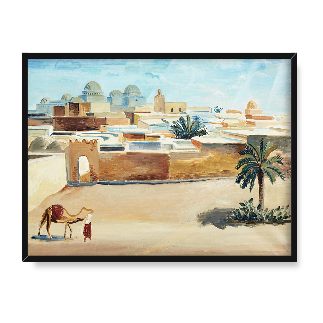 Ewald Dahlskog Beduin i wielbłąd przed murami miasta 30x40