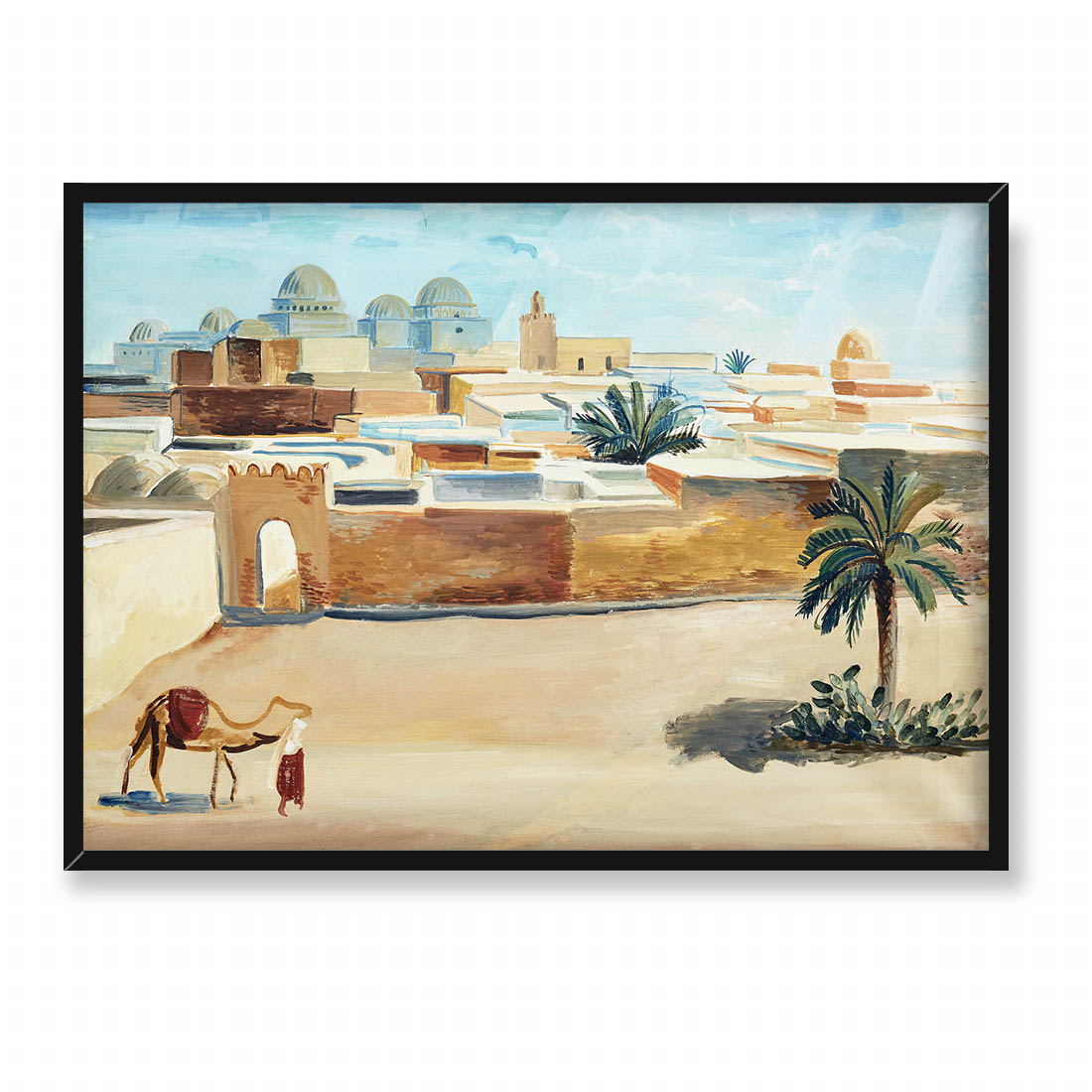 Ewald Dahlskog Beduin i wielbłąd przed murami miasta 70x50