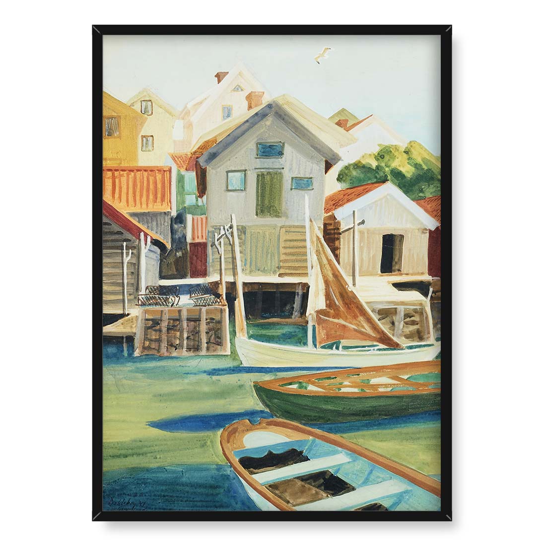 Ewald Dahlskog Łodzie i szopy rybackie 50x70