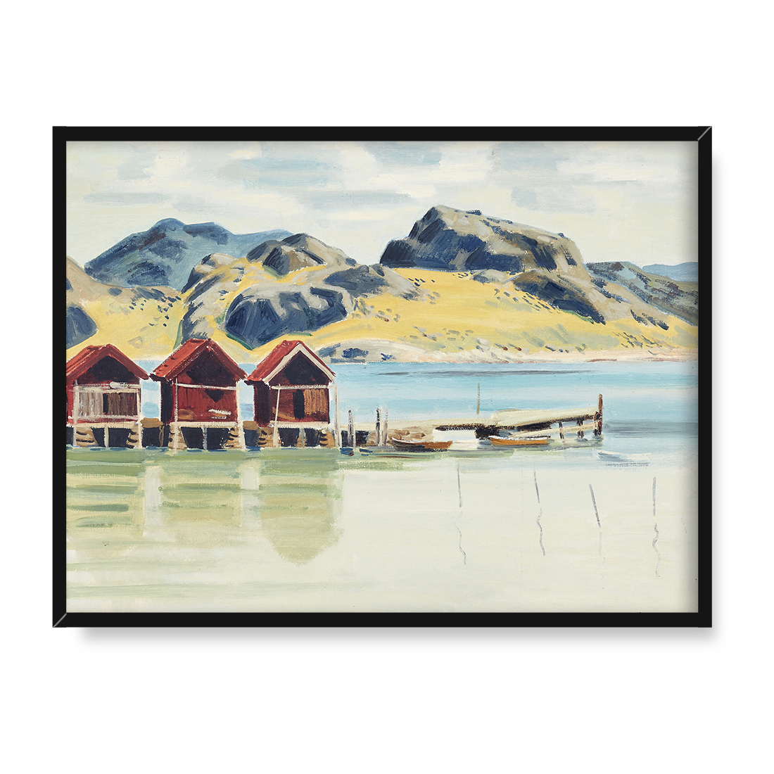 Ewald Dahlskog Osada rybacka zachodnie wybrzeże 30x40 w RAMIE