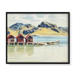 Ewald Dahlskog Osada rybacka zachodnie wybrzeże 50×40