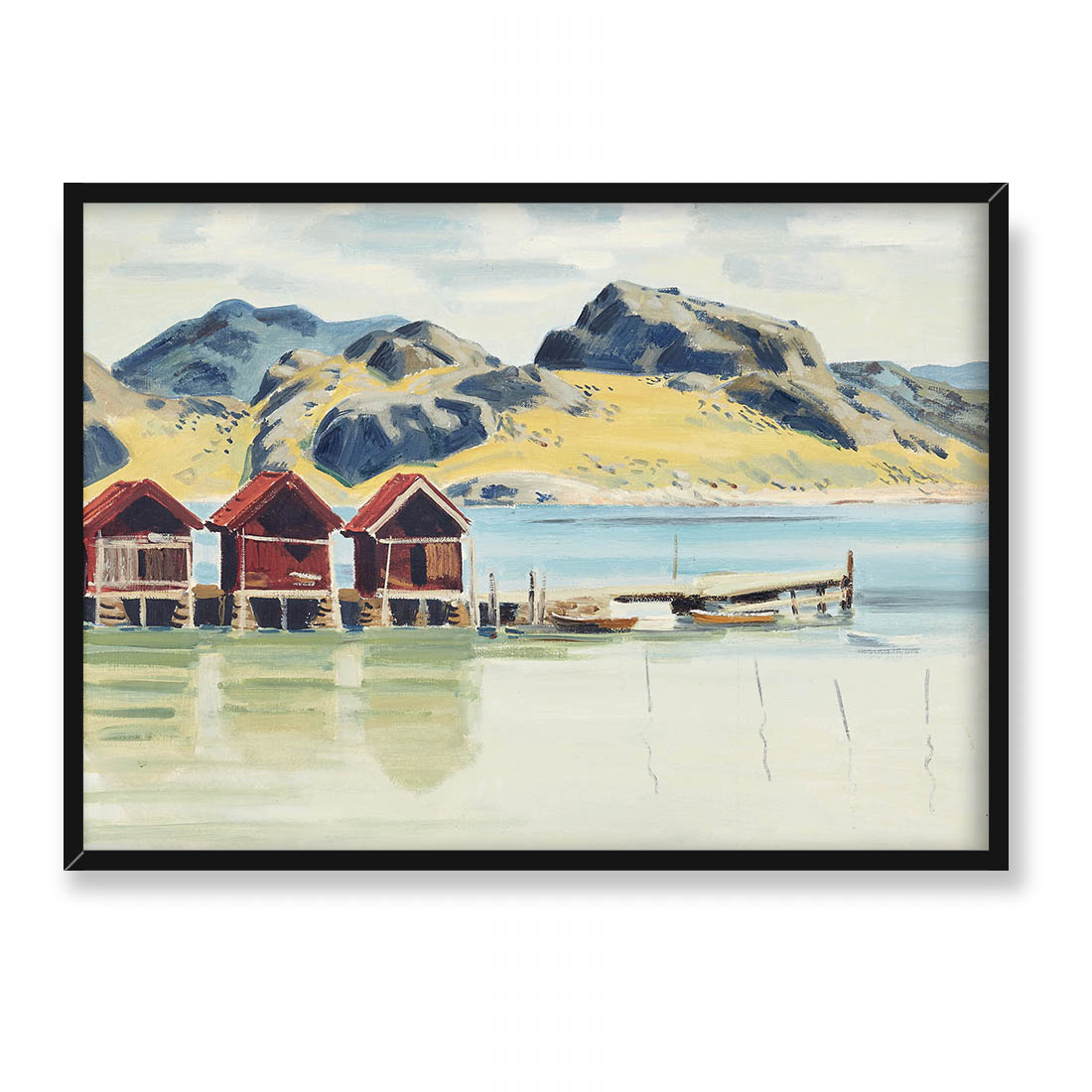 Ewald Dahlskog Osada rybacka zachodnie wybrzeże 70x50