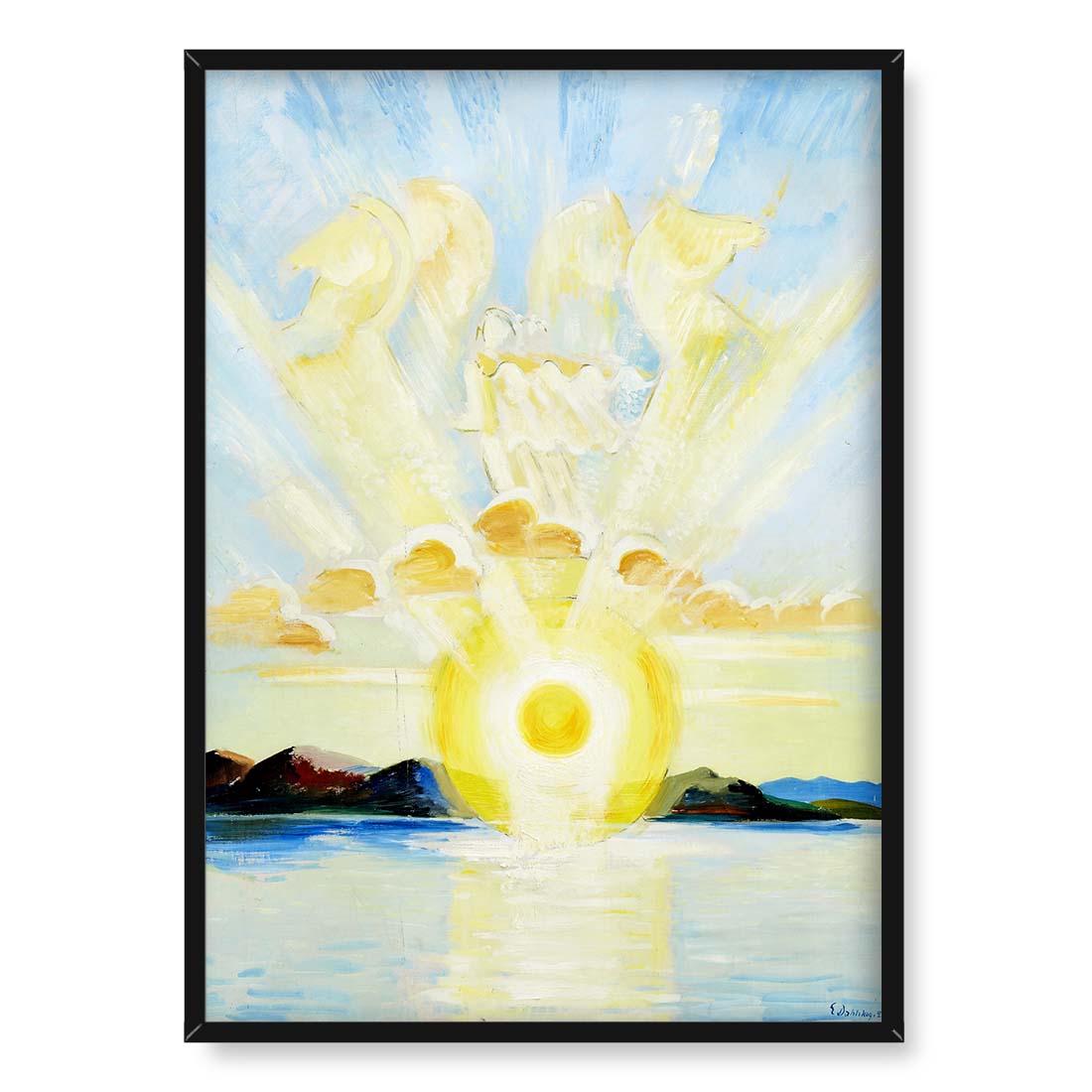 Ewald Dahlskog Promienne słońce nad taflą wody 50x70