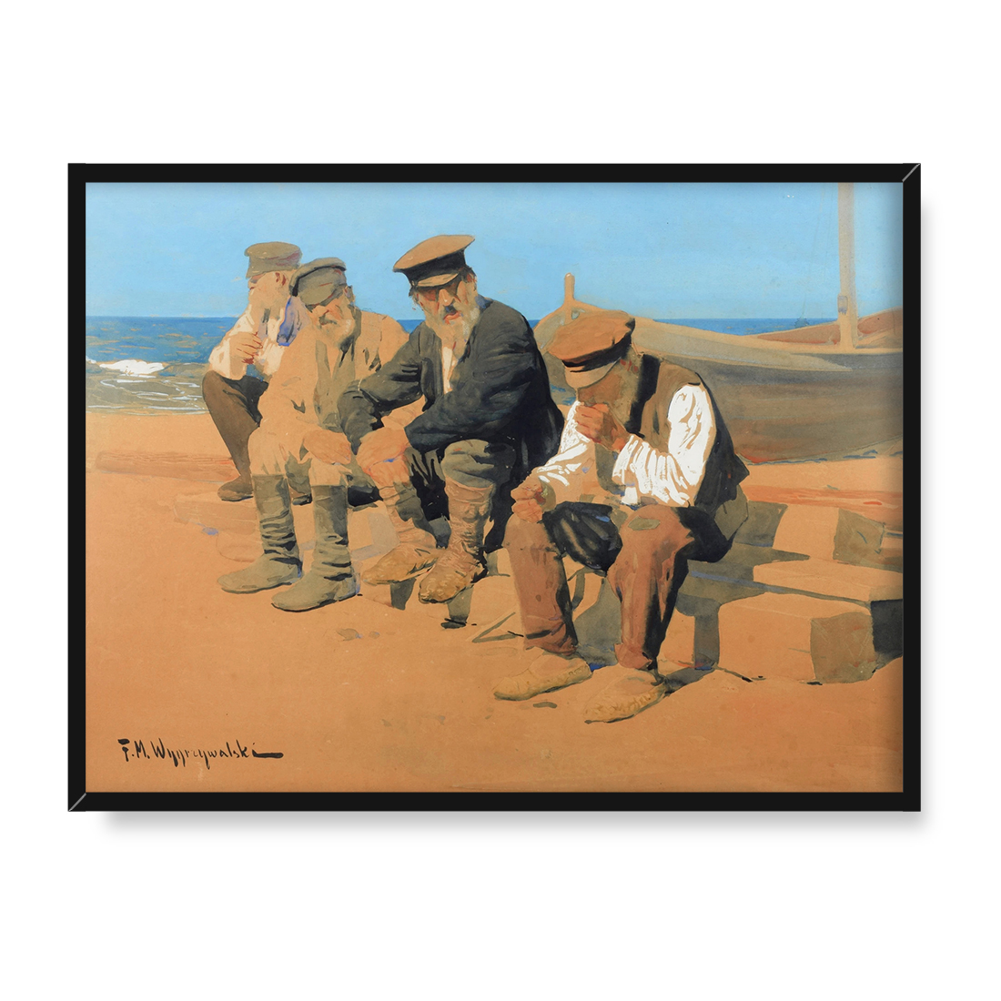 Feliks Michał Wygrzywalski Rybacy 30x40 w RAMIE