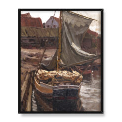 Ferdynand Ruszczyc Barka drewna 40×50