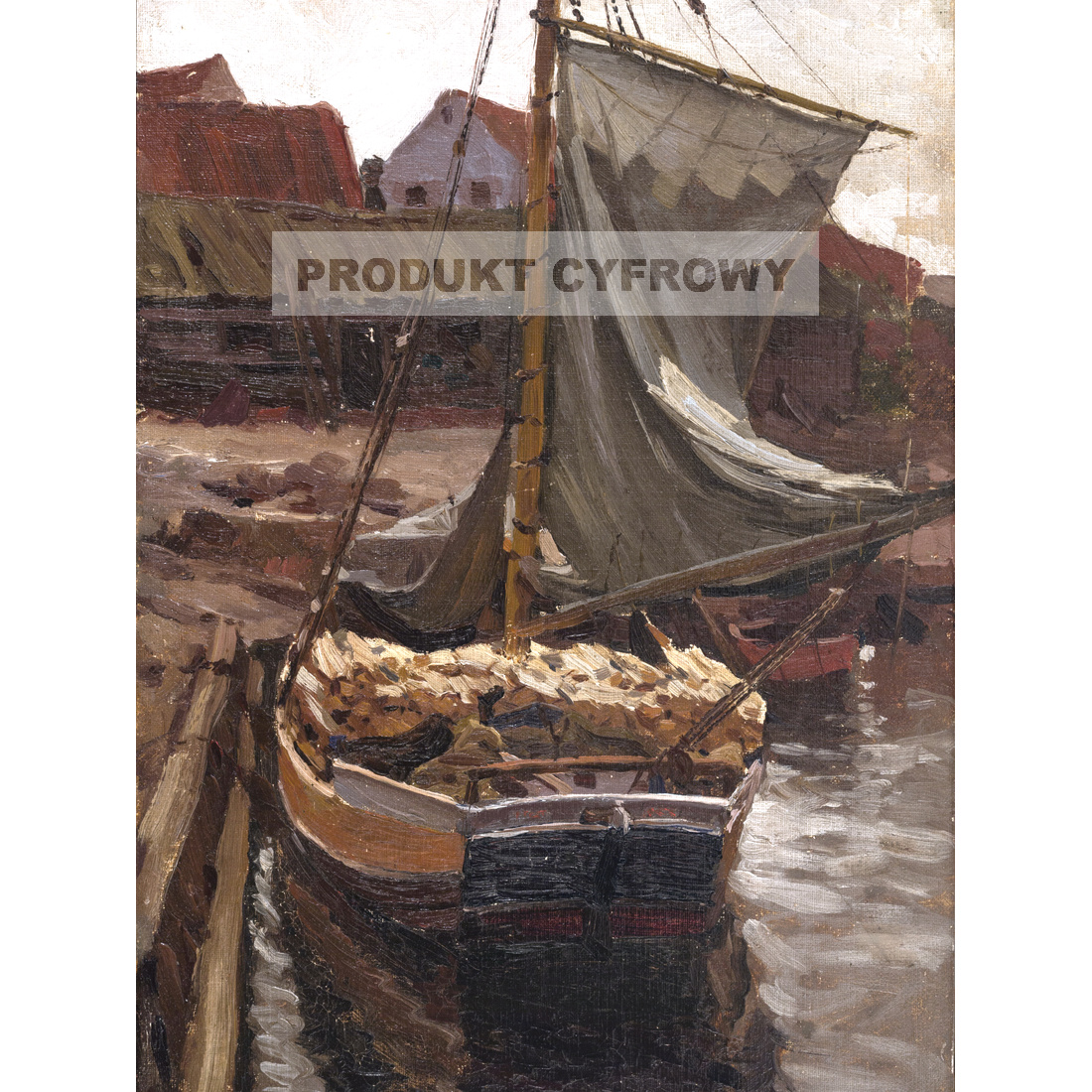 Ferdynand Ruszczyc Barka drewna — produkt cyfrowy do pobrania