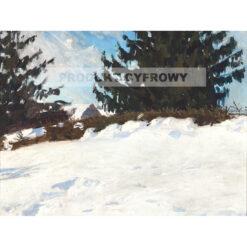 Ferdynand Ruszczyc Krajobraz zimowy — produkt cyfrowy do pobrania