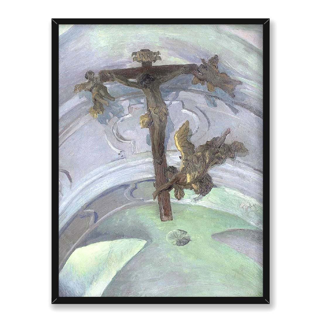 Ferdynand Ruszczyc Krzyż pod sklepieniem kościoła w Tyńcu 30x40