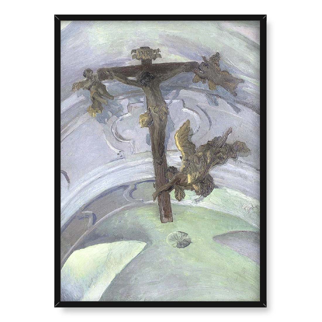 Ferdynand Ruszczyc Krzyż pod sklepieniem kościoła w Tyńcu 50x70