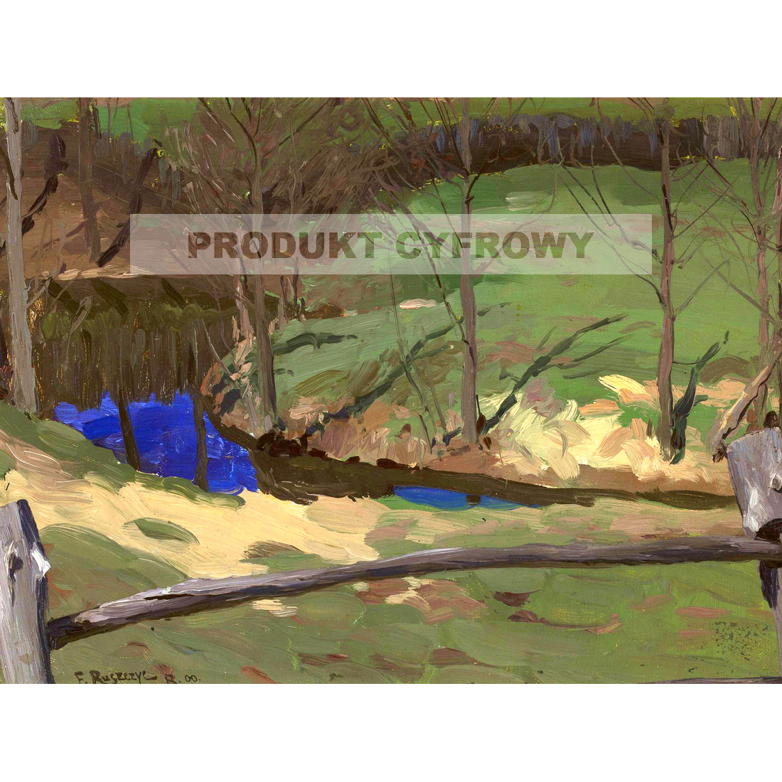 Ferdynand Ruszczyc Pejzaż studium w Bohdanowie — produkt cyfrowy do pobrania