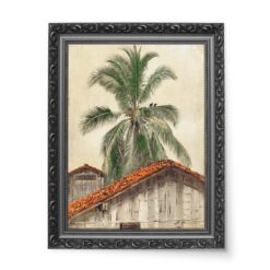 Frederic Edwin Church Drzewa palmowe i dachy domów Ekwador wydruk na płótnie 50×70