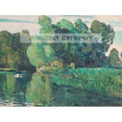 Frederick Childe Hassam Drzewa nad jeziorem — produkt cyfrowy do pobrania