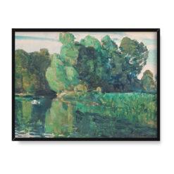Frederick Childe Hassam Drzewa nad jeziorem 30×40