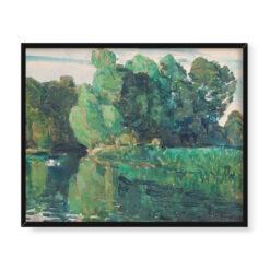 Frederick Childe Hassam Drzewa nad jeziorem 50×40